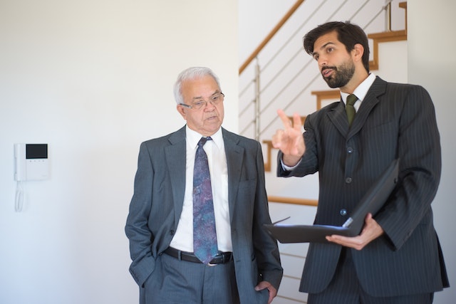 Two people in suits